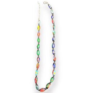 Colorful Hippie Core Beaded Necklace Vintage‎